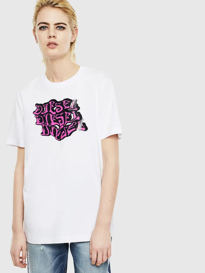 Diesel Tshirts Mens TJUSTJ20 White Gift 4 You