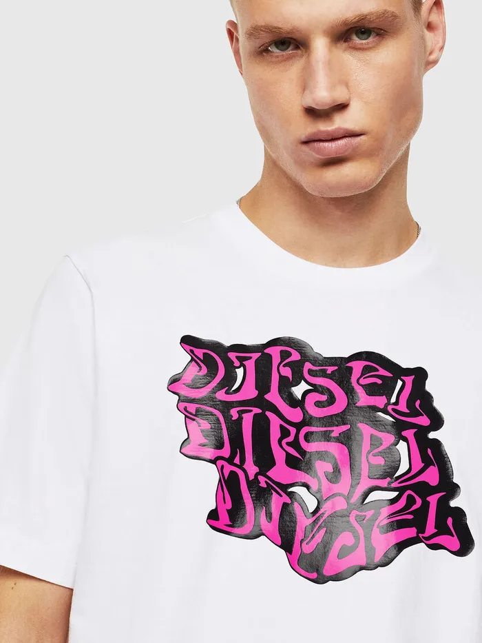 Diesel Tshirts Mens TJUSTJ20 White Gift 4 You