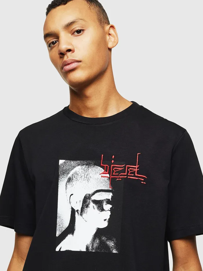 Diesel Tshirts Mens TJUSTJ21 Black Cheap On Sale