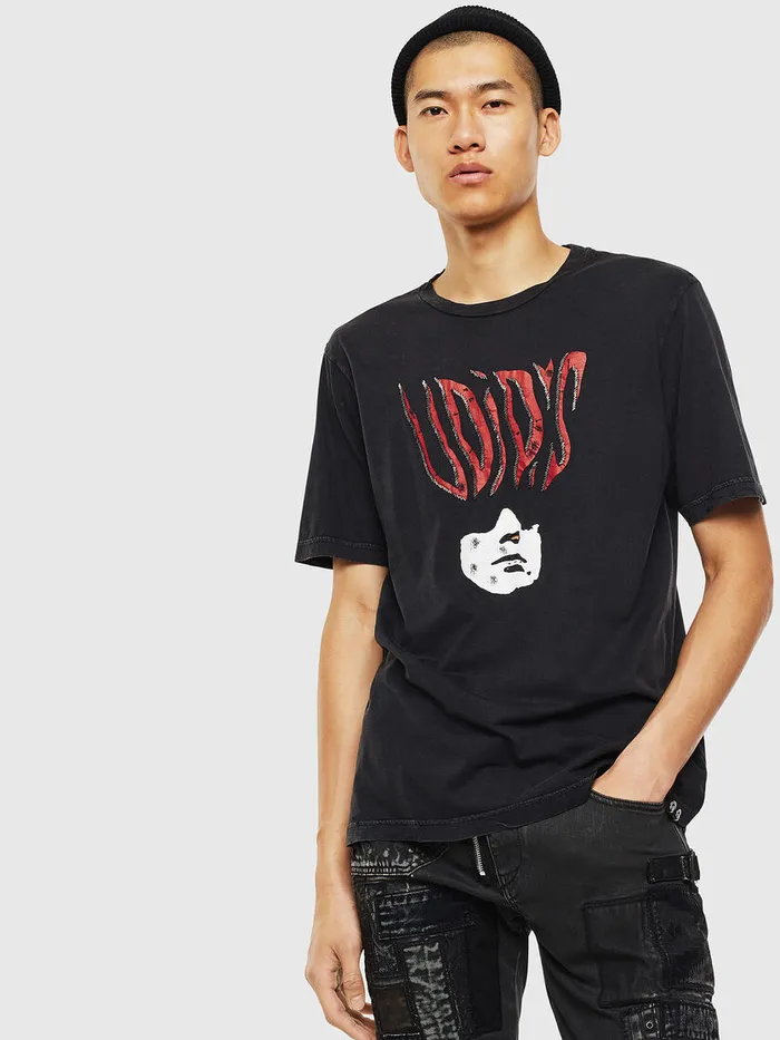 Diesel Tshirts Mens TJUSTJ3 Black For Sale