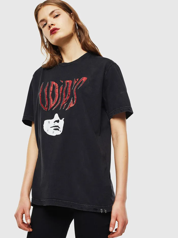 Diesel Tshirts Mens TJUSTJ3 Black For Sale