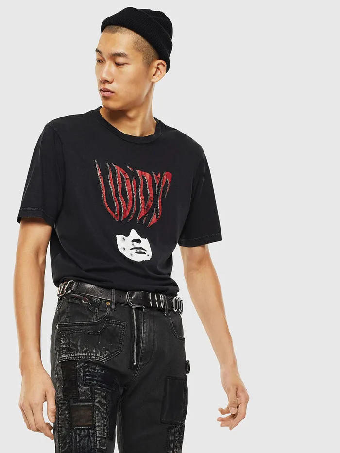 Diesel Tshirts Mens TJUSTJ3 Black For Sale