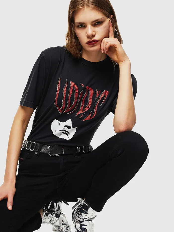 Diesel Tshirts Mens TJUSTJ3 Black For Sale