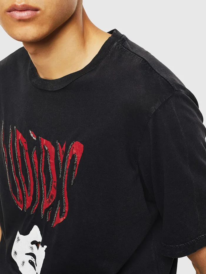 Diesel Tshirts Mens TJUSTJ3 Black For Sale