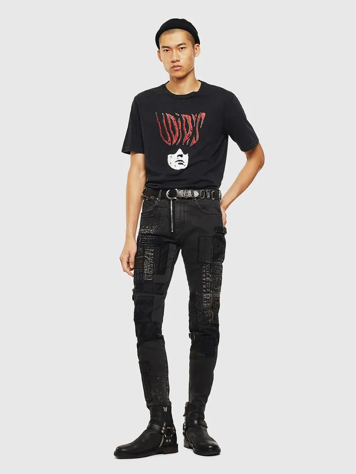 Diesel Tshirts Mens TJUSTJ3 Black For Sale