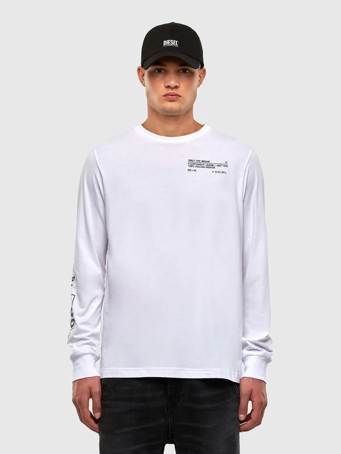 Diesel Tshirts Mens TJUSTLSN62 White Gift 4 You