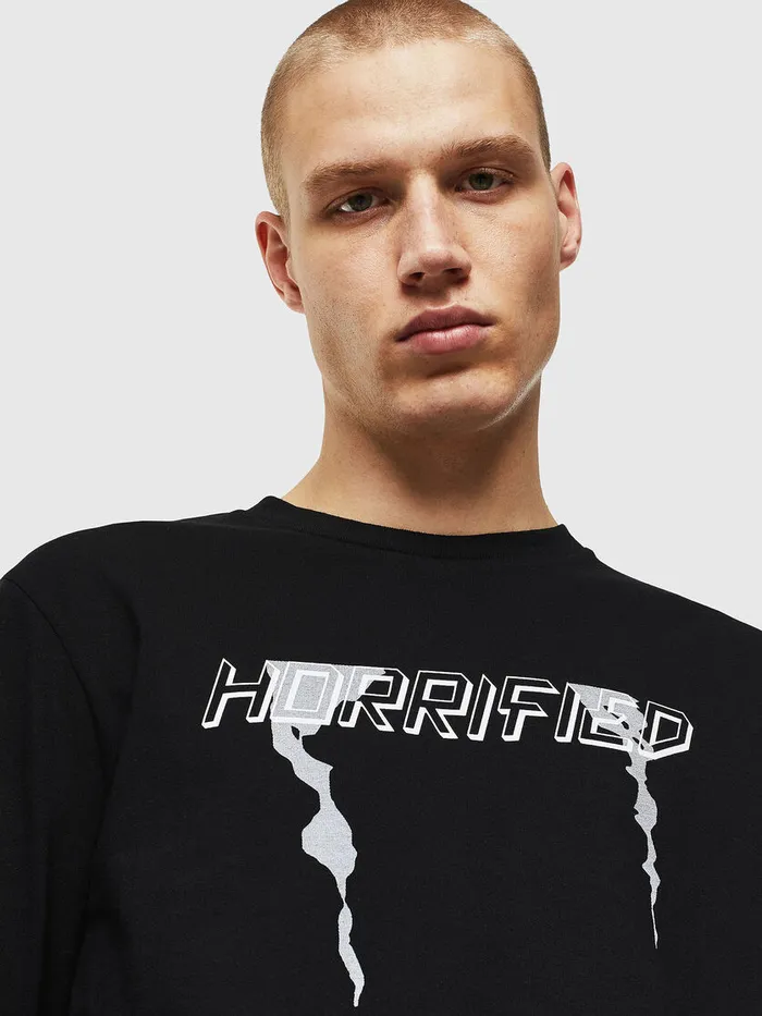 Diesel Tshirts Mens TJUSTLSVINT BlackWhite Online