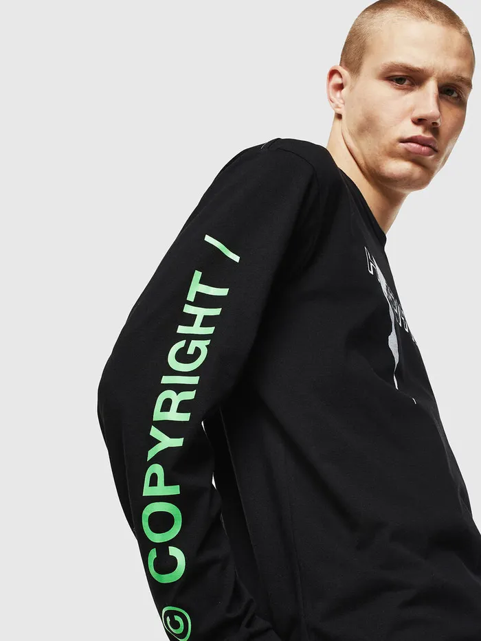 Diesel Tshirts Mens TJUSTLSVINT BlackWhite Online