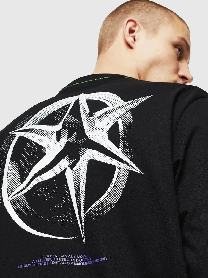 Diesel Tshirts Mens TJUSTLSVINT BlackWhite Online