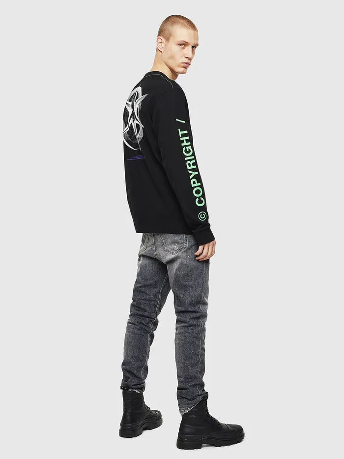 Diesel Tshirts Mens TJUSTLSVINT BlackWhite Online