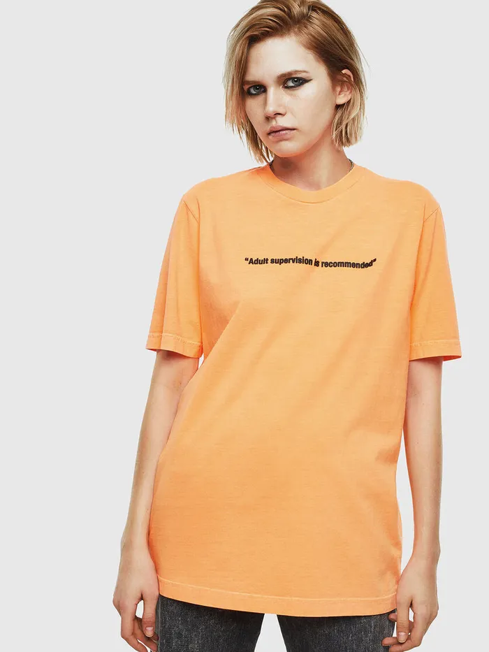 Diesel Tshirts Mens TJUSTNEON Orange Gift for Friend