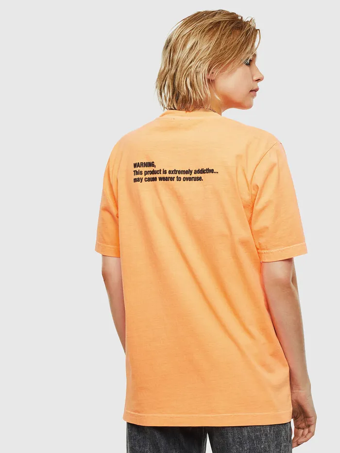 Diesel Tshirts Mens TJUSTNEON Orange Gift for Friend
