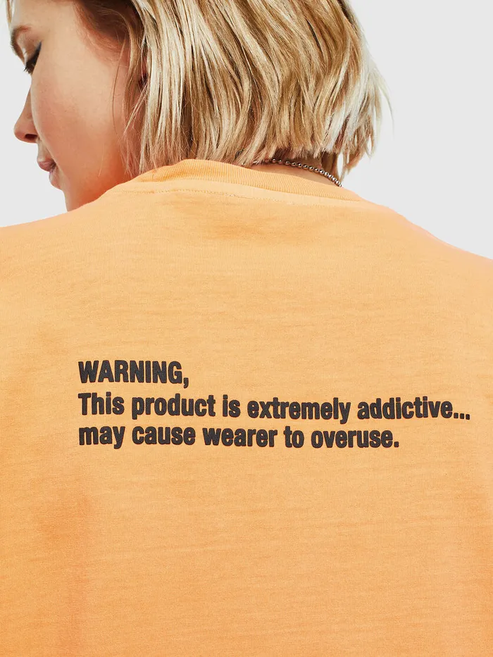 Diesel Tshirts Mens TJUSTNEON Orange Gift for Friend