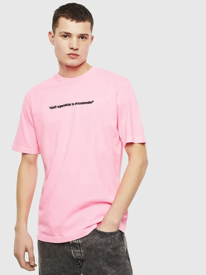 Diesel Tshirts Mens TJUSTNEON Pink Near Me