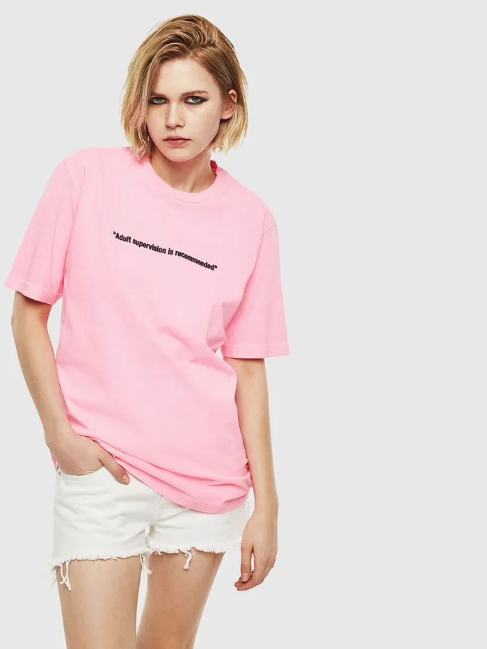 Diesel Tshirts Mens TJUSTNEON Pink Near Me