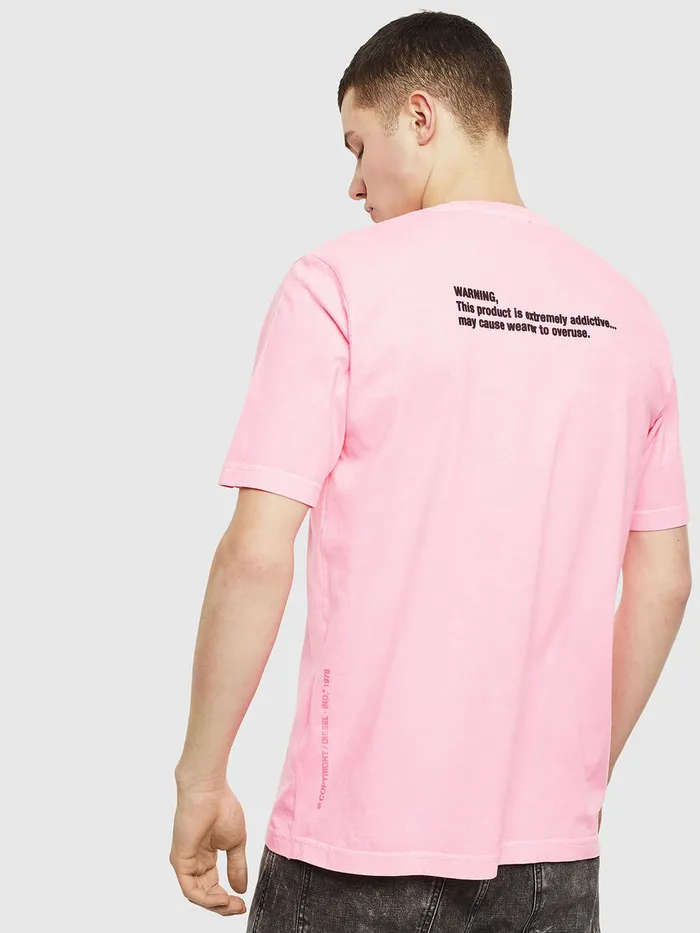 Diesel Tshirts Mens TJUSTNEON Pink Near Me