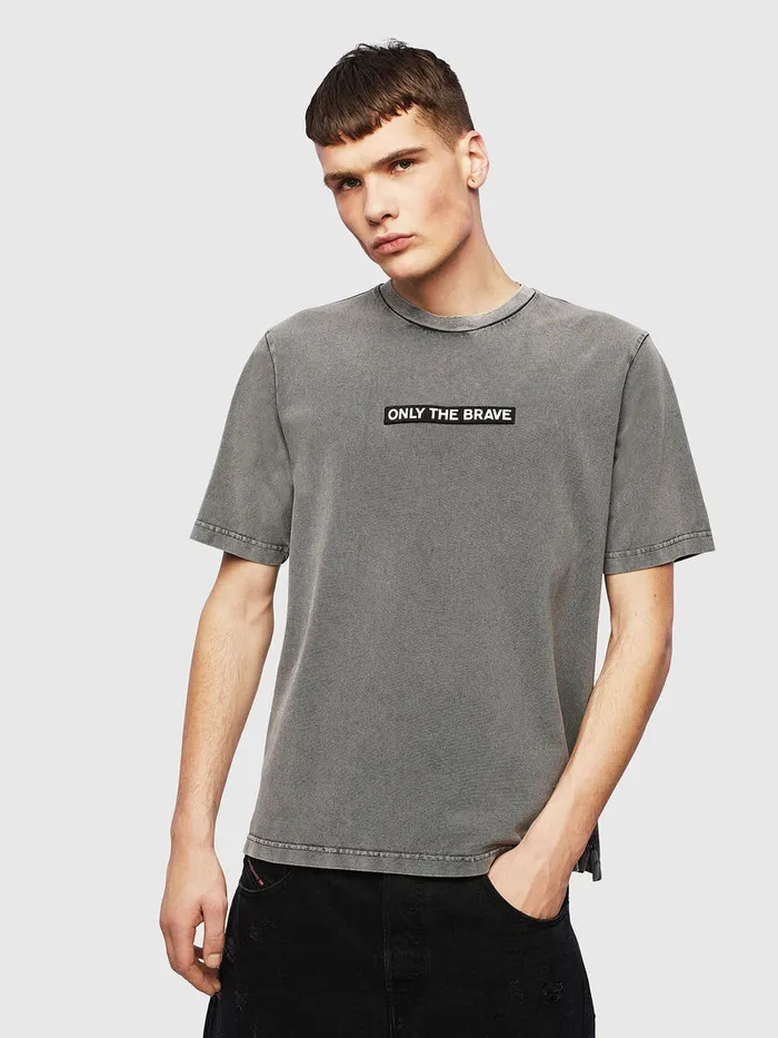 Diesel Tshirts Mens TJUSTSLITST15 Grey Near Me