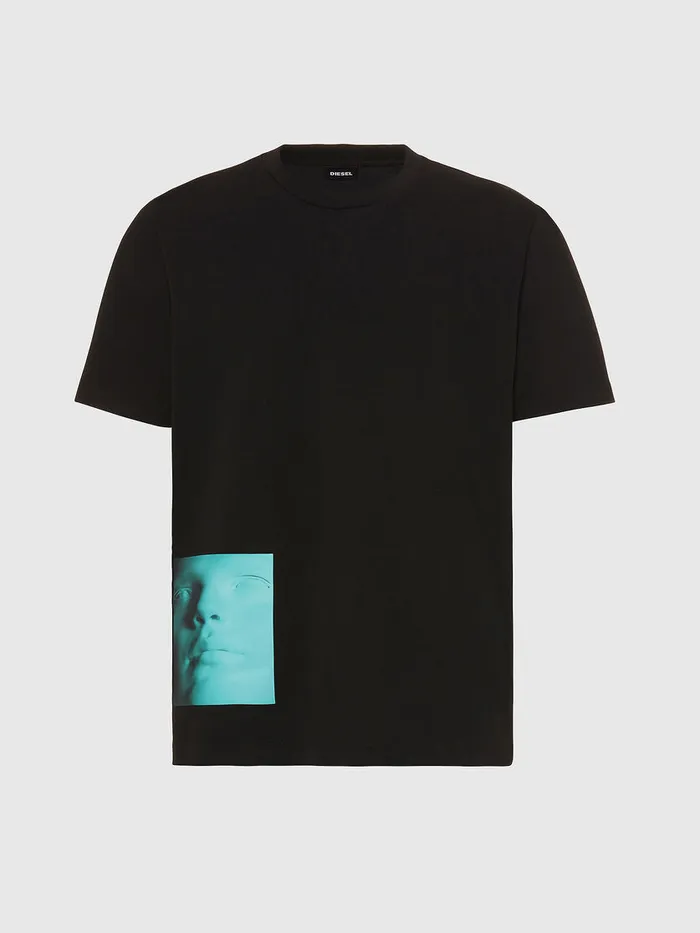 Diesel Tshirts Mens TJUSTSLITSX81 Black Cheap On Sale