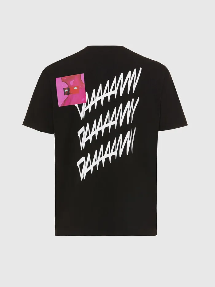 Diesel Tshirts Mens TJUSTSLITSX81 Black Cheap On Sale