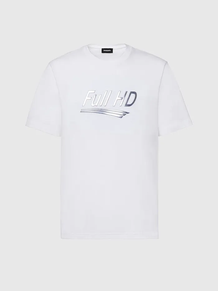 Diesel Tshirts Mens TJUSTSLITSX83 White Popular