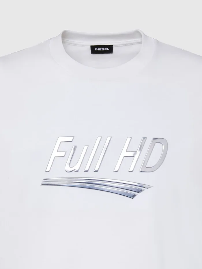 Diesel Tshirts Mens TJUSTSLITSX83 White Popular