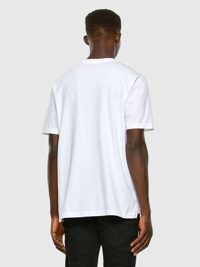 Diesel Tshirts Mens TJUSTSLITSX83 White Popular