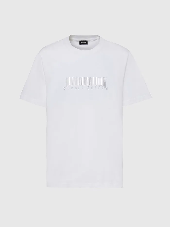 Diesel Tshirts Mens TJUSTSLITSX85 White Cheap On Sale