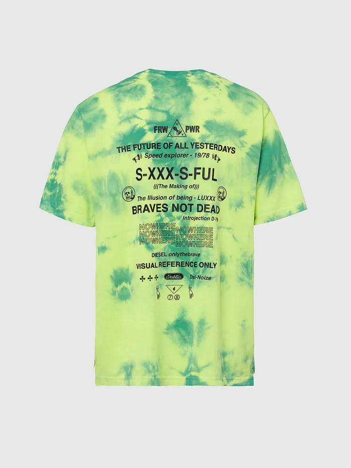 Diesel Tshirts Mens TJUSTSLITSX86 GreenYellow Casaul