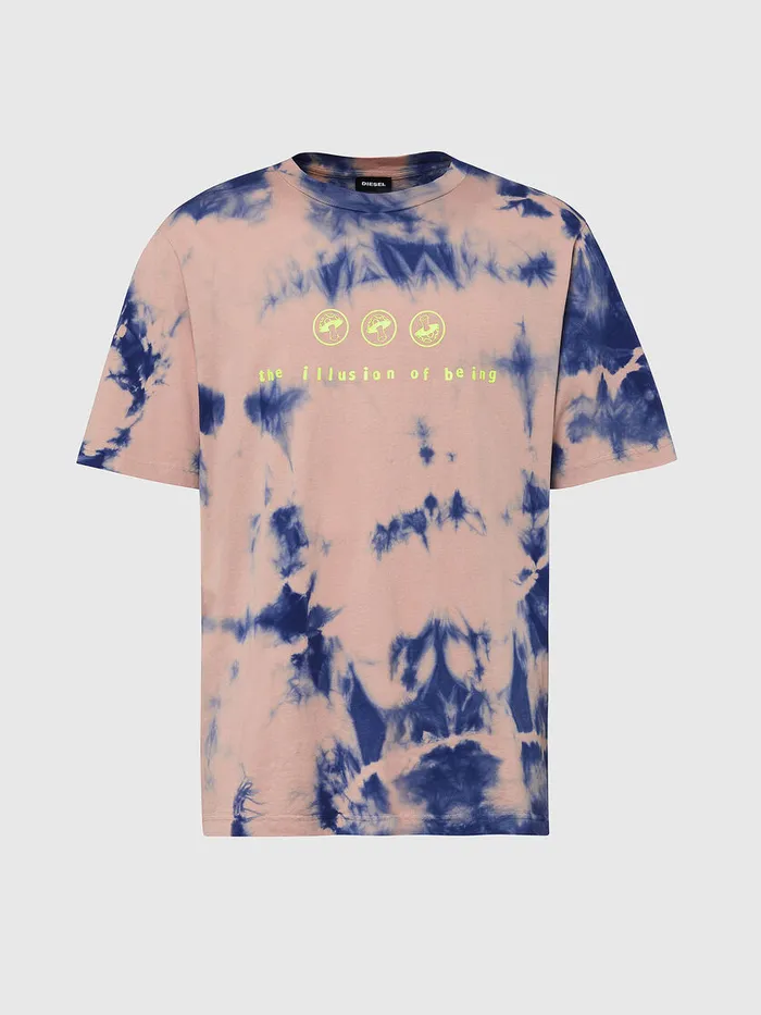 Diesel Tshirts Mens TJUSTSLITSX86 PinkBlue Popular