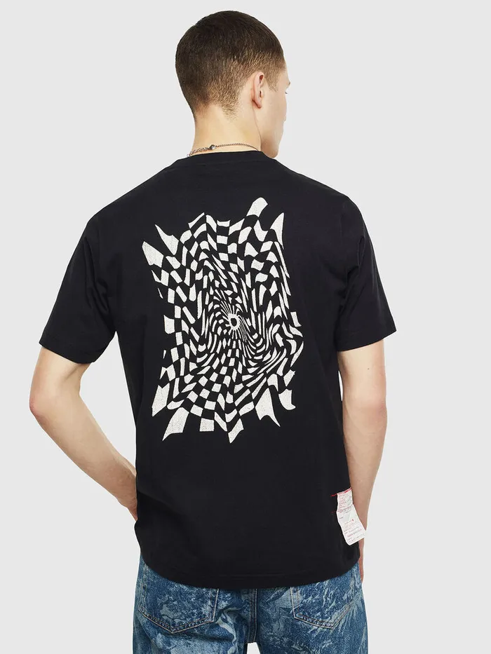 Diesel Tshirts Mens TJUSTT10 Black Gift Ideas