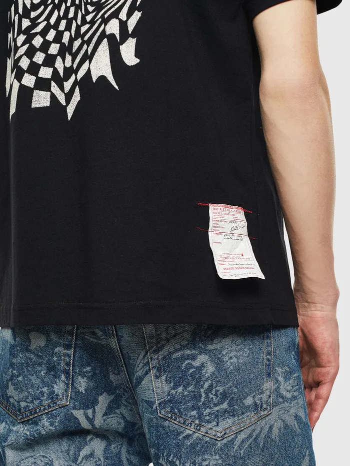Diesel Tshirts Mens TJUSTT10 Black Gift Ideas