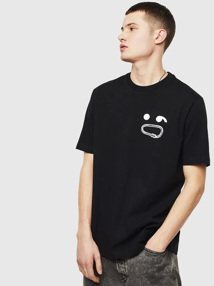Diesel Tshirts Mens TJUSTT14 Black Online