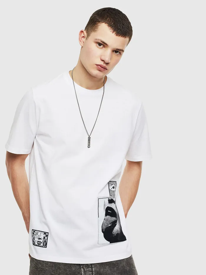 Diesel Tshirts Mens TJUSTT18 White Online