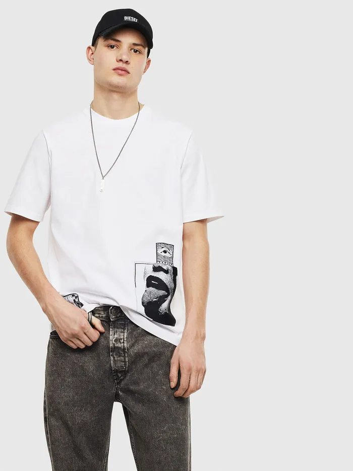 Diesel Tshirts Mens TJUSTT18 White Online
