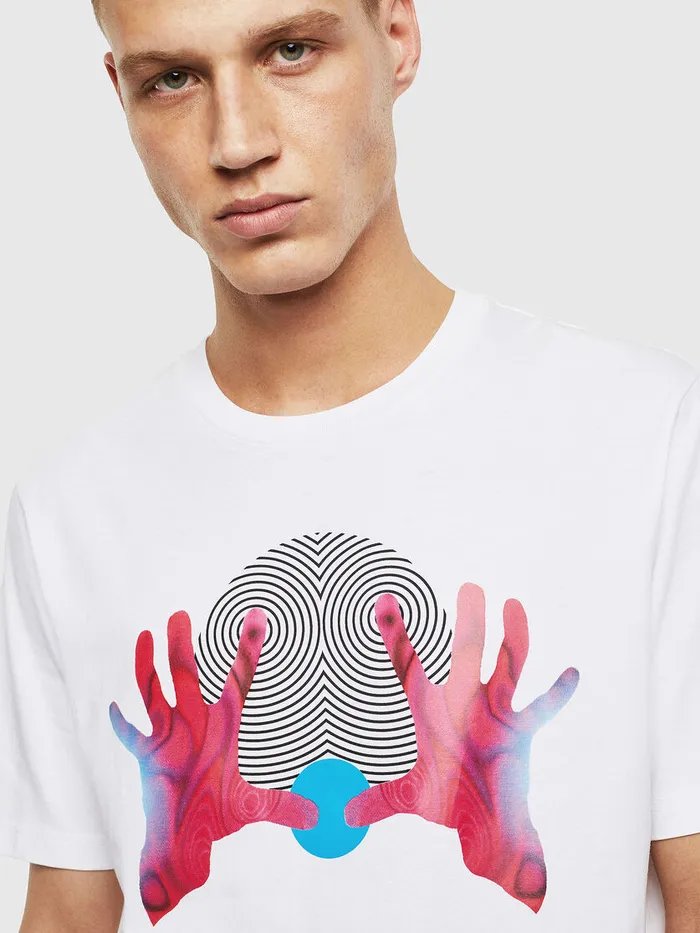 Diesel Tshirts Mens TJUSTT26 White Near Me