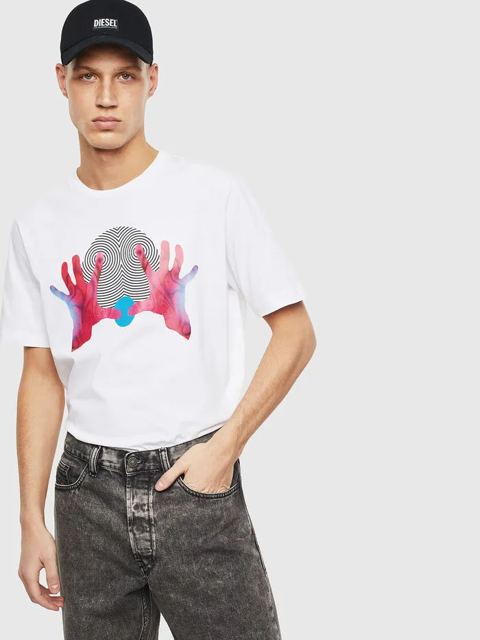 Diesel Tshirts Mens TJUSTT26 White Near Me