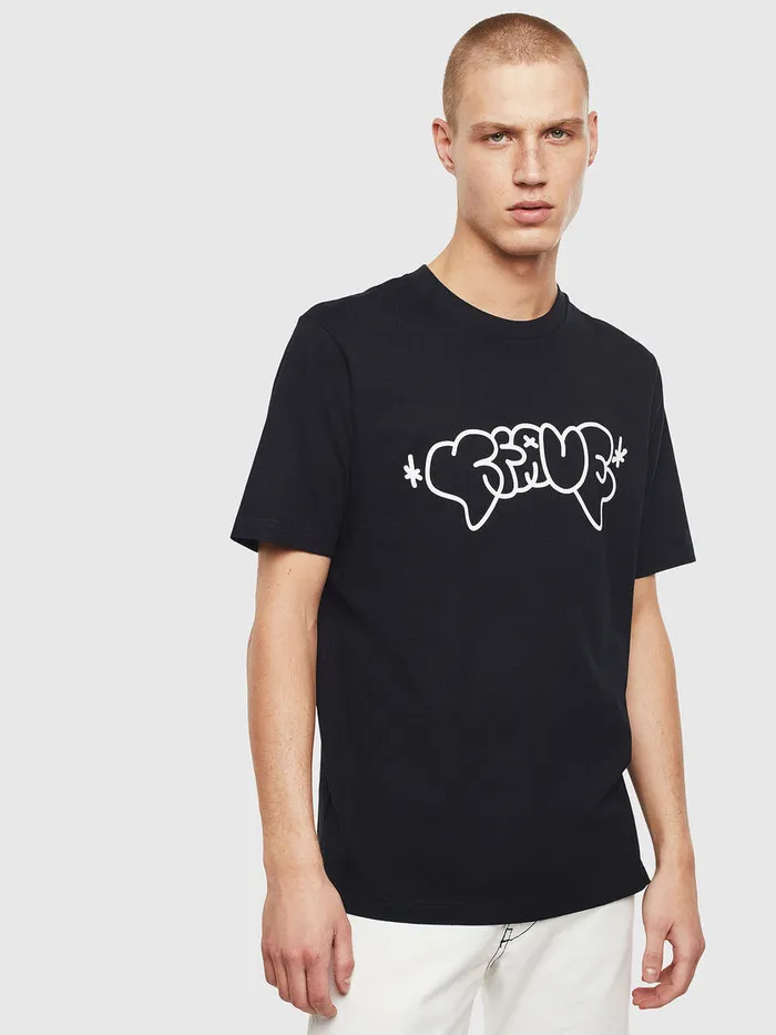 Diesel Tshirts Mens TJUSTT28 Black Gift 4 You