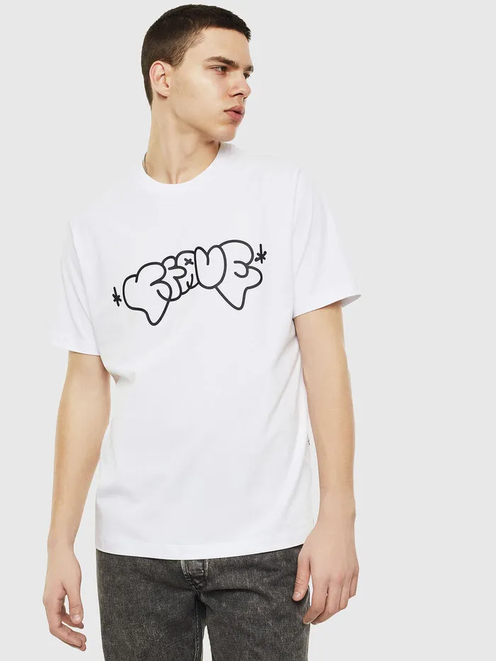 Diesel Tshirts Mens TJUSTT28 White On Sale