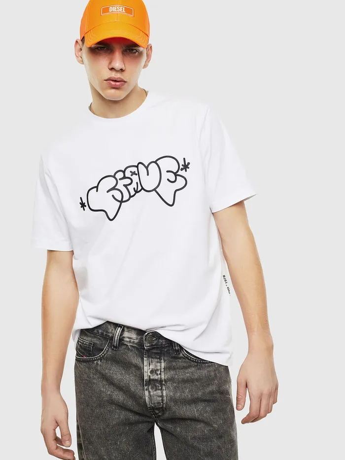 Diesel Tshirts Mens TJUSTT28 White On Sale