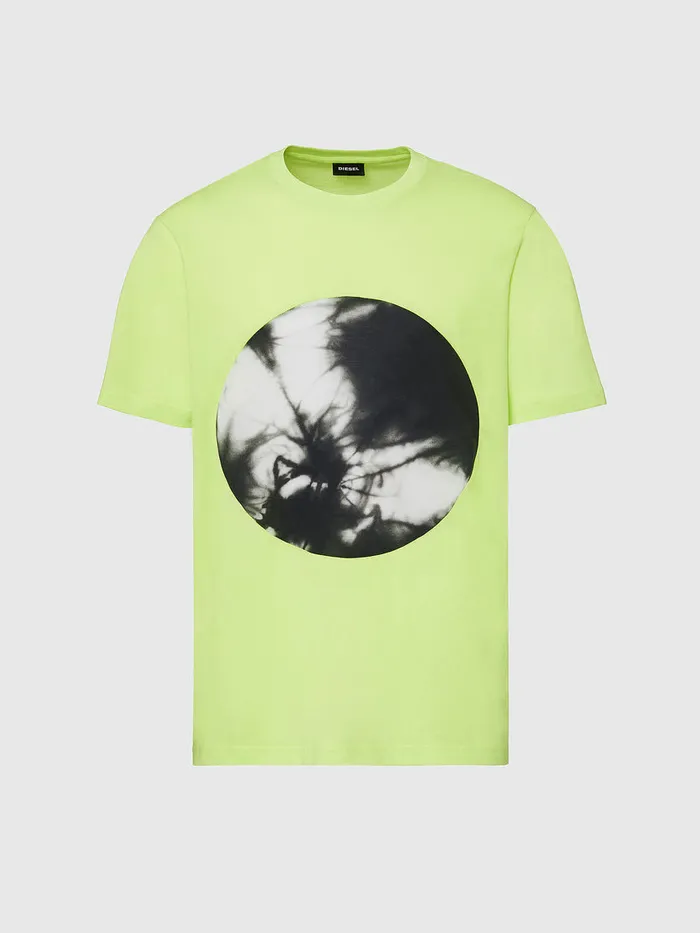 Diesel Tshirts Mens TMOONYX2 Green Fluo Casaul