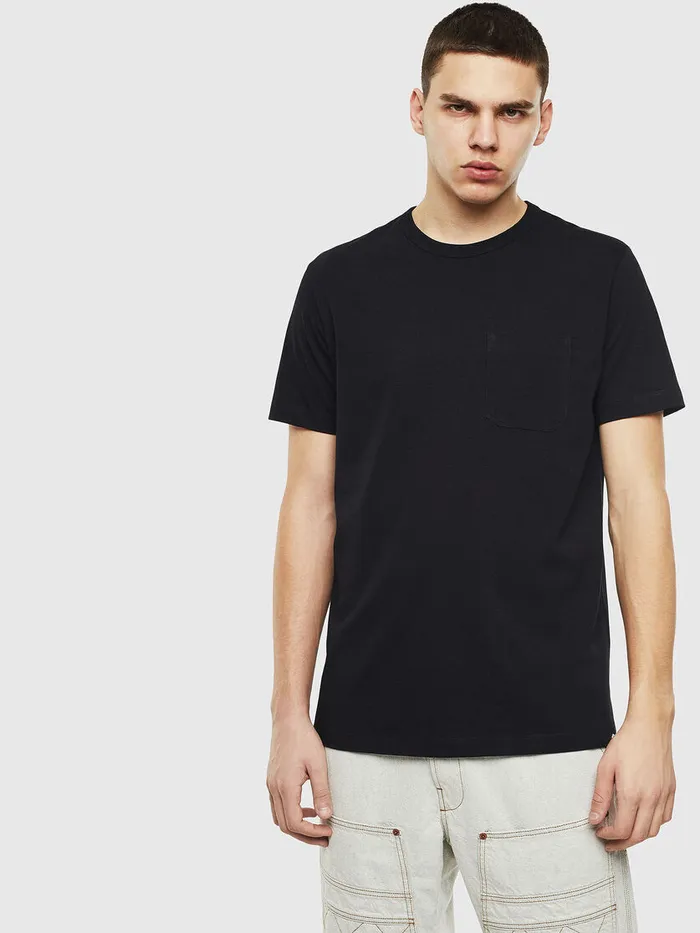 Diesel Tshirts Mens TRABENPOCKET Black Gift for Friend