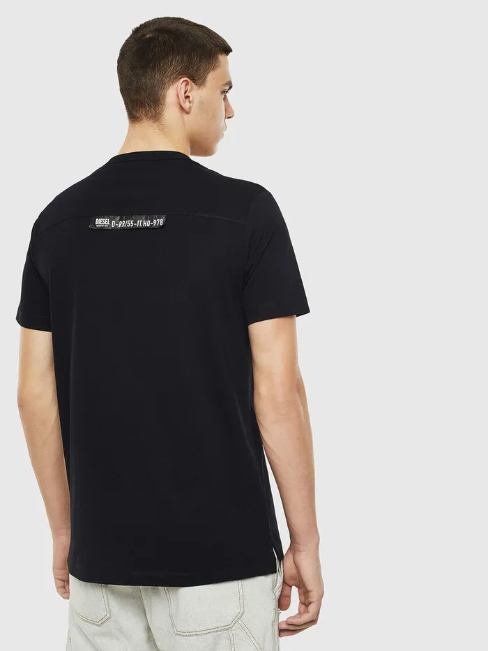 Diesel Tshirts Mens TRABENPOCKET Black Gift for Friend