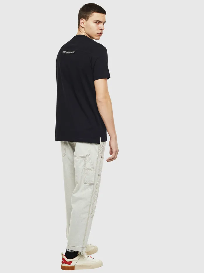 Diesel Tshirts Mens TRABENPOCKET Black Gift for Friend