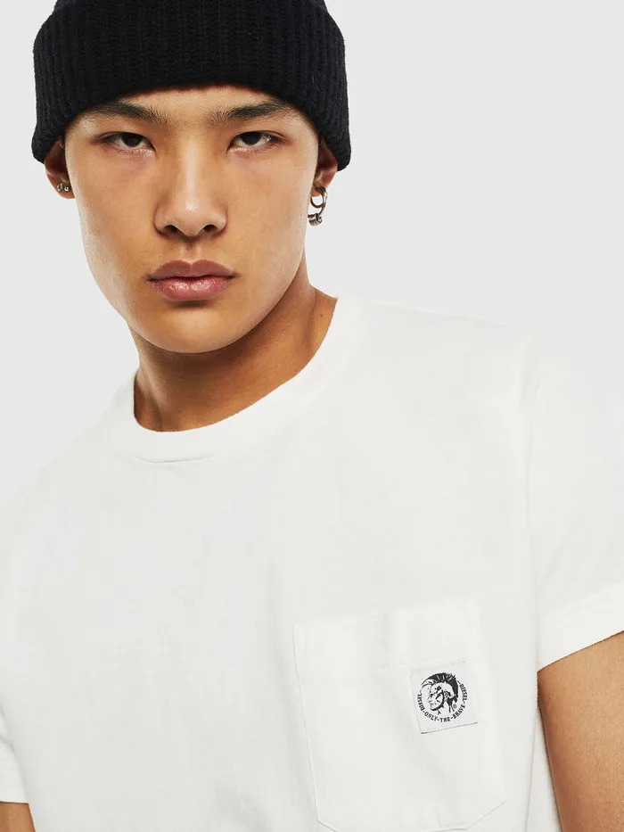 Diesel Tshirts Mens TWORKYMOHIS1 White Cheap On Sale