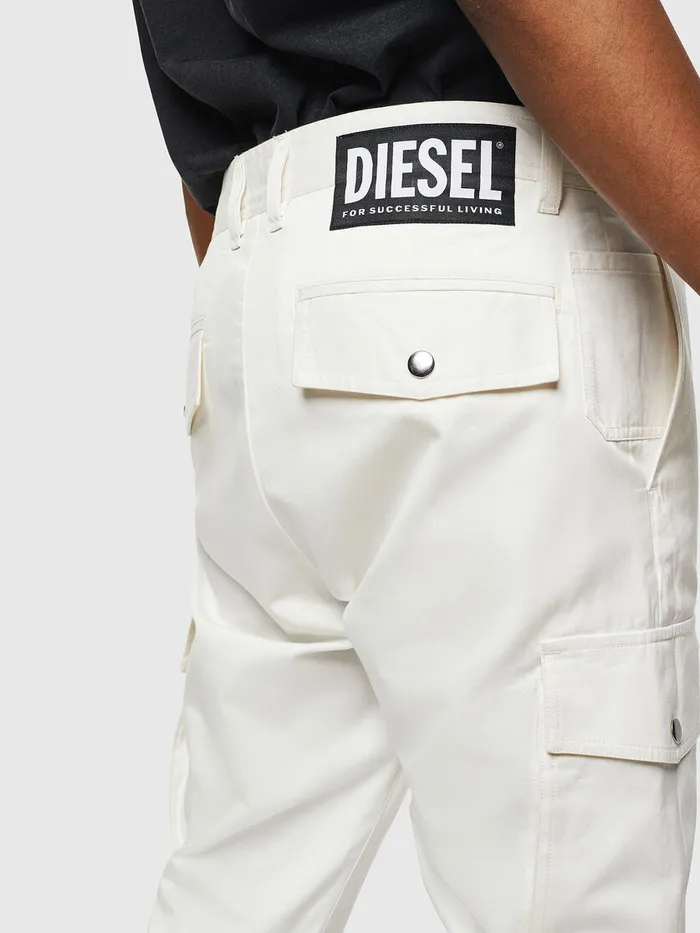 Diesel Trousers and Shorts Mens PJAREDCARGO White On Sale