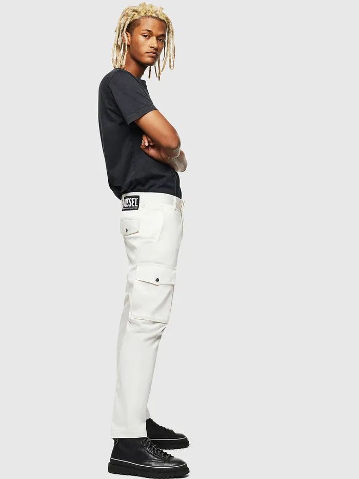Diesel Trousers and Shorts Mens PJAREDCARGO White On Sale
