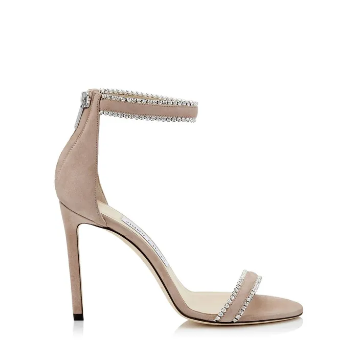 Dochas 100 Ballet Pink Open Toe Sandal With Jewel Trim Ballet Pink Women JIMMY CHOO Sandals Dochas 100 Ballet Pink Open Toe Sandal With Jewel Trim Ballet Pink Women JIMMY CHOO Sandals