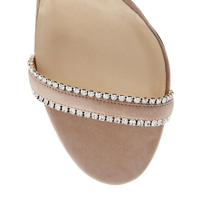 Dochas 100 Ballet Pink Open Toe Sandal With Jewel Trim Ballet Pink Women JIMMY CHOO Sandals