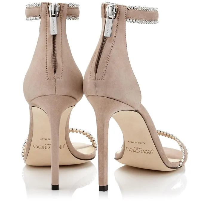 Dochas 100 Ballet Pink Open Toe Sandal With Jewel Trim Ballet Pink Women JIMMY CHOO Sandals