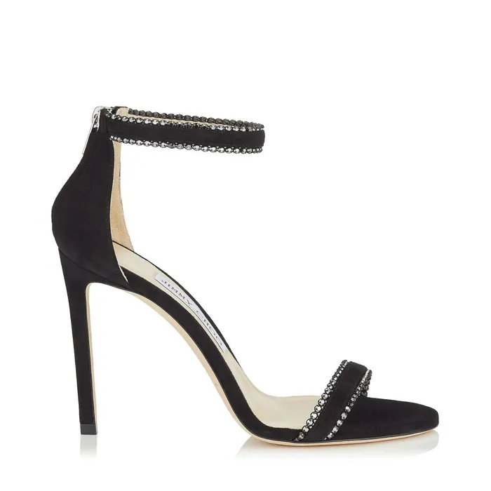 Dochas 100 Black Open Toe Sandal With Jewel Trim Black Women JIMMY CHOO Sandals Dochas 100 Black Open Toe Sandal With Jewel Trim Black Women JIMMY CHOO Sandals